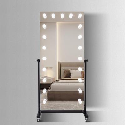 China Full length salon Hollywood lighted mirror with moving bulbs and wheels for sale