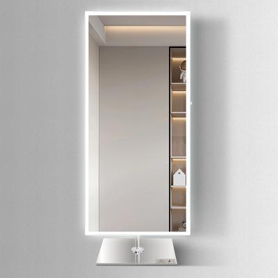 China Full Length Acrylic Bedroom LED Lighted Mirror With Base for sale