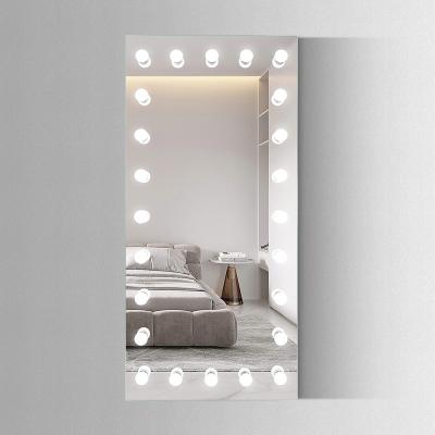 China Wall mounted full length mirror lit with LED bulbs in bedroom for sale