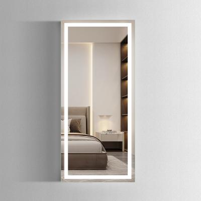 China Wall Mounted Front-lit Luxury LED Dressing Bathroom Hotel Mirror for sale