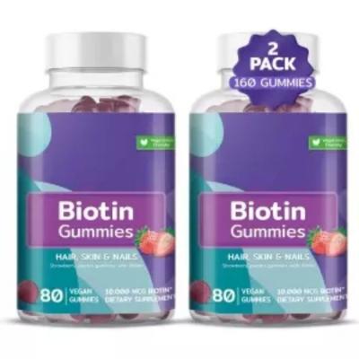 China Cosmetics PRIVATE BRAND 60 COUNT VEGAN SWEETEN FREE HAIR BIOTIN GUMMIES à venda