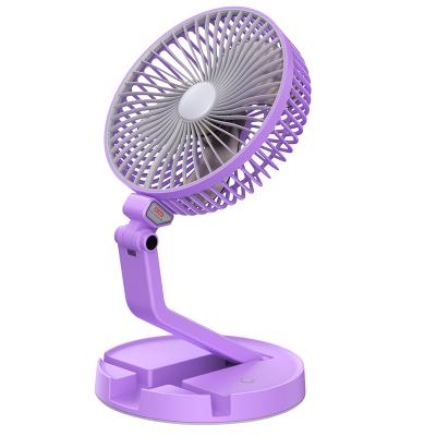 China Portable Foldable Fan With Night Light 2022 New Factory Sets Colorful Multifunctional USB Rechargeable Folding Fan With Led Lamp Light Desk Table Anti-heat Mini Fan for sale