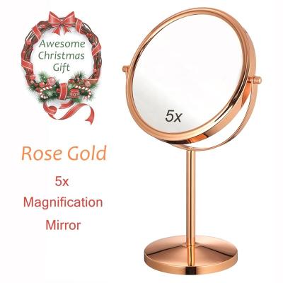 China Duyal Sided Beauty Antique Custom Cheap Table Mirrors Wholesale Bathroom Vanity Makeup Cosmetic Rose Gold Table Magnifying Compact Mirror for sale