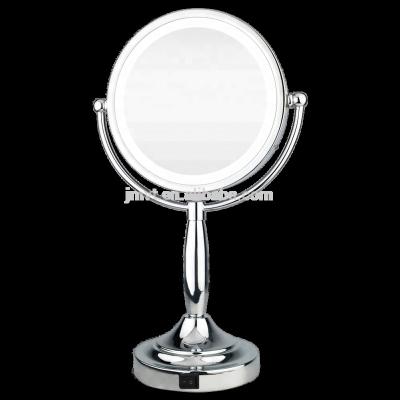 China 8.5 Inch Bilateral Rotation LED Illuminated Makeup Cosmetic Lighted Mirror With 10x Magnification for sale