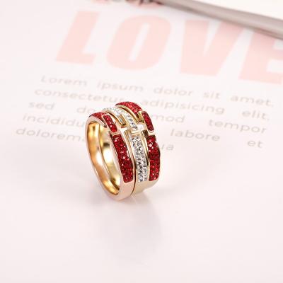 China Temperament Punk Diamond Fashion Women's Diamond Ring Buckle Step Ring Fashion Open Ring for sale