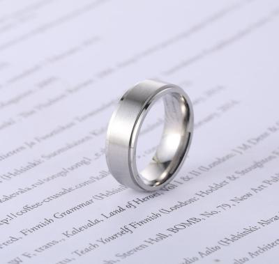 China Simple punk ring wide version plain stainless steel shiny ring mounted titanium steel gold couple ring for sale