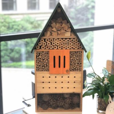 China Sustainable Bee Butterfly Large Wooden Insect Hotel Multifunctional House Wood for sale