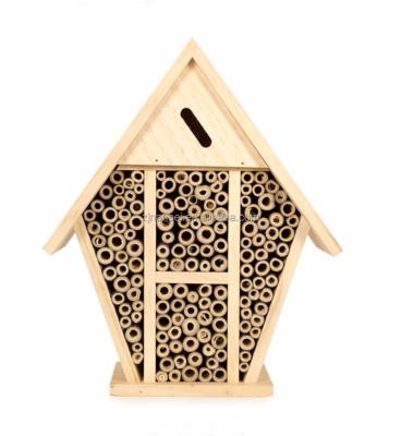 China Breathable Mason House Insect Logo Garden Wooden Bee House for sale