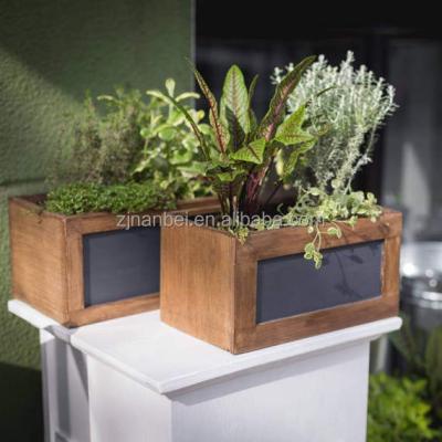 China Custom Rustic Wooden Planter Pots Vintage Flower Plant Plant Boxes Rustic Cheap Wooden Boxes for sale