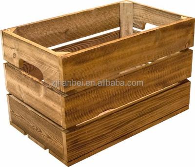 China Recycled Materials Custom Logo And Color Solid Wooden Storage Crates , Wooden Compartment Crate for sale