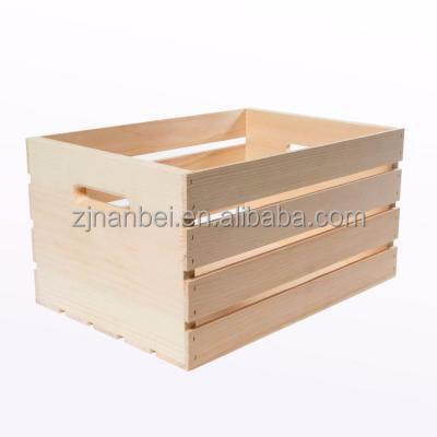 China Solid Custom Natural Color Wooden Crates Small Crate Unpainted Wood for sale