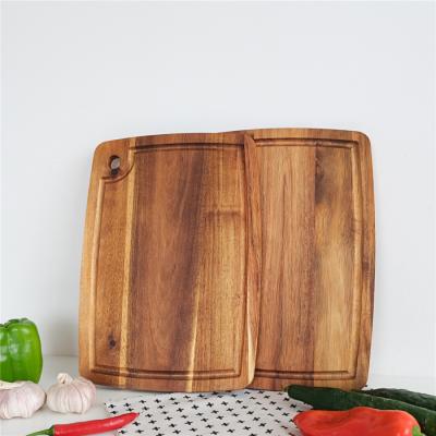 China Disposable Customized Finished Acacia Wood Chopper Block Wood Cutting Boards for sale