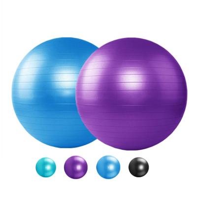 China Fashionable Custom Anti Burst Logo Black PVC Yoga Ball Oem Exercise Gym Balance Therapy Yoga Ball for sale