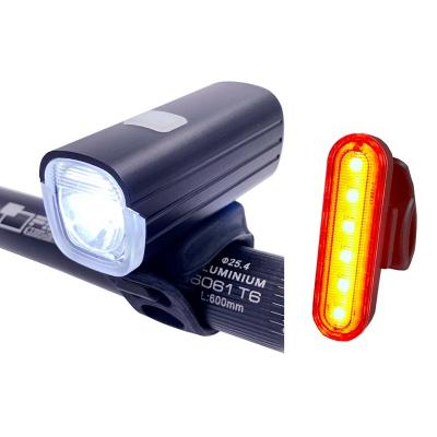 China Hot Selling 2021Amazon USB Type C USB Rechargeable Bike Light Set Super Bright Headlight And Taillight Bicycle Light Set For Cyclists for sale