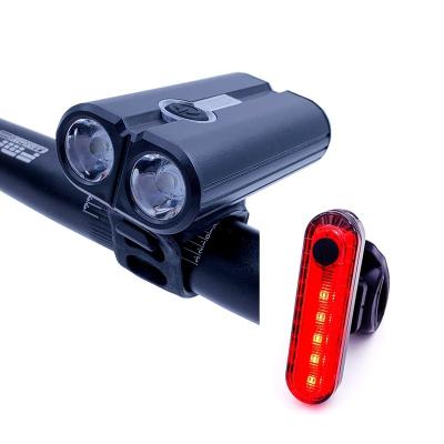 China 2021 Type C Amazon USB Rechargeable Bike Light Kit, Super Bright Bicycle Front Headlight and Rear Tail Light for Kids, Men and Women, for sale