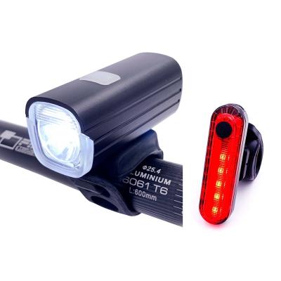 China 2021Amazon USB C USB Rechargeable Hot Selling Type C Bike Rechargeable Light Set Super Smart Front Headlight and Rear LED Rear Bicycle Light for Cyclists for sale