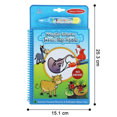 China Paper Card Animals Coloring Toy Pen Doodle Drawing Magic Water Painting Book for sale