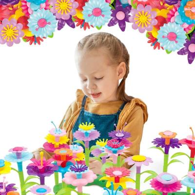 China DIY PP Kids Bouquet Flower Arrangement Blocks Flower Garden Building Toys for sale