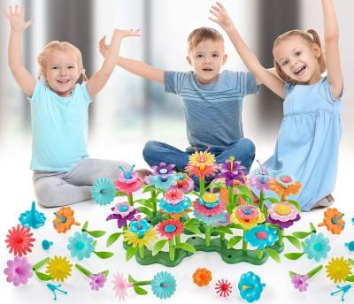 China DIY PP Kids Bouquet Flower Arrangement Blocks Flower Garden Building Toys for sale