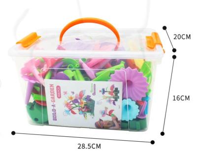 China 163 PCS PP Children's DIY Floral Blocks Bouquet Garden Flower Building Toys for sale