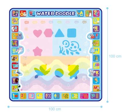 China Extra Large Water Plastic Educational Doodle Arts Toys 100x100 Cm Mat Aqua Drawing for sale