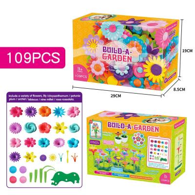 China 109 PCS PP Children's DIY Floral Blocks Bouquet Garden Flower Building Toys for sale