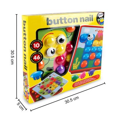 China Creative Toddlers Educational Button Puzzle Art Mushroom Nail Toy 30.5*5*30.5cm for sale