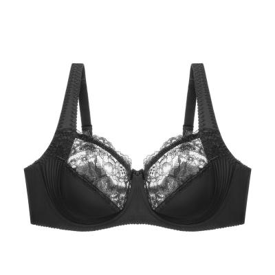 China Large breast lace woman high fashion designer breathable comfortable invisible bra Mature Lace Mature Bra plus size bra for sale