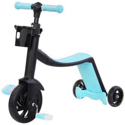 China PU 3 in 1 Foldable Foot Kick Scooter Children's Bike Scooter for sale