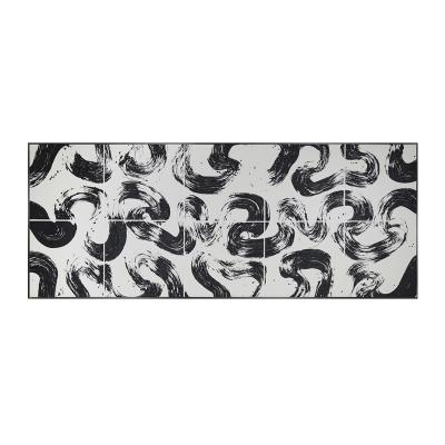 China CREATIVE modern simple black white abstract texture relief oil painting decoration home painting for sale