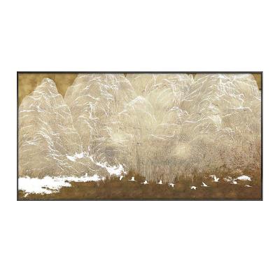 China Modern Framed Hand Painted Abstract Wall Art Texture Relief Landscape Oil Painting 3d Wall Art for sale