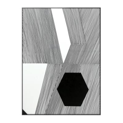 China modern minimalist wood line 3d art Abstract Black And White wood wall 3d wall art texture relief oil painting for sale