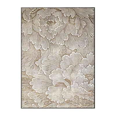 China New New Chinese 3d Wall Art Secor Peony Petal Wooden Three-Dimensional Texture Relief Physical Painting for sale