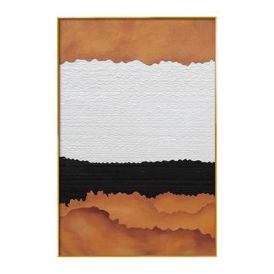 China Wall Art Custom Canvas Light Modern Luxury Orange Abstract Framed Canvas Painting Wall Art for sale