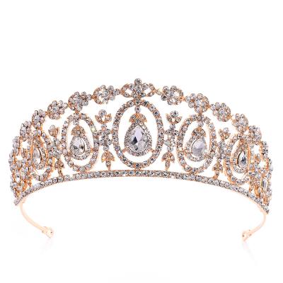 China New Trendy Wedding Hair Jewelry Circle Tiaras Crystal Crown Jewelry Coronas Y Accessories Bride Headwear for sale