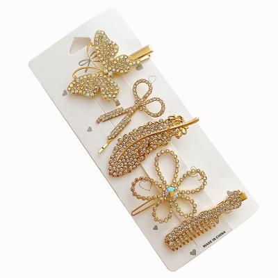 China Korean Hair Accessories Simple Starfish Flower Rhinestone Rhinestone Hairpin Headdress Hair Clip Sets For Girls for sale