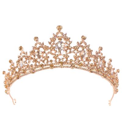 China Crystal+Rhinestone+Alloy Decoration Crown Centerpiece Bridal Tiara Diamond Crystal Crown for sale