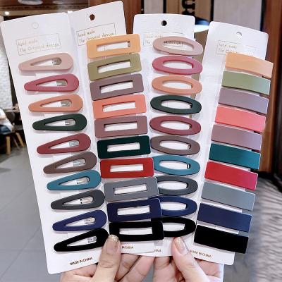 China Eco-friendly Colorful Matte Hair Clips Sweet Hair Women Barrette Simple Fashion Hair Accessories for sale