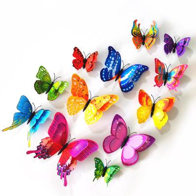 China Decorate three-dimensional home decoration creative home wall stickers double layer 3D butterfly simulation foreign tra for sale