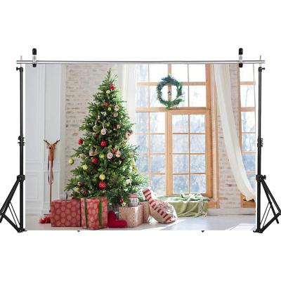 China 7x5FT Birthday Party Christmas Backdrops for Photography Winter Christmas Tree Photo Backdrop Family Party Indoor Decorations for sale