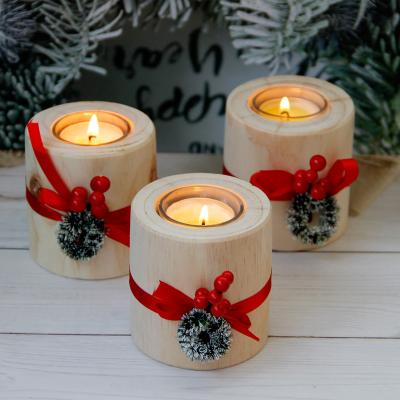 China Home Simple Creative Wooden Cup Candle Holder Decoration European Day Christmas Decoration Desktop Decoration for sale