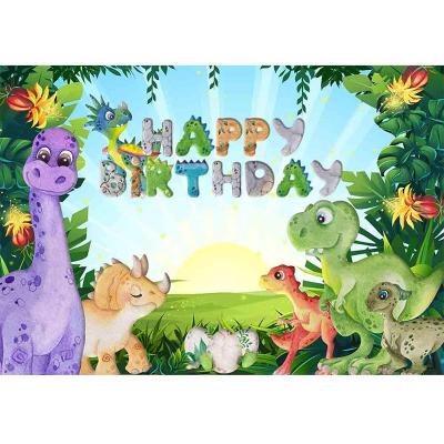 China Wild Birthday Party Cartoon Dinosaur Theme Background Forest Sunshine Forest Sunshine Newborn Children Photography Background Cake for sale