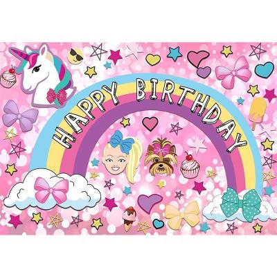 China Decoration-Cartoon Crazy Unicorn Background Puppy Birthday Girl Birthday Party Background-Sweet Rainbow Unicorn Theme Large for sale