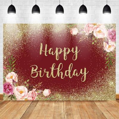 China Pink gold polka dot polka dot happy birthday burgundy birthday party background lady girl birthday party sweet gold photography floral decoration for sale