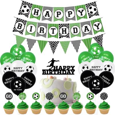 China Decorate World Cup Soccer Flag Boy Party Soccer Ball Cake Insert Card Birthday Party Decoration Set for sale