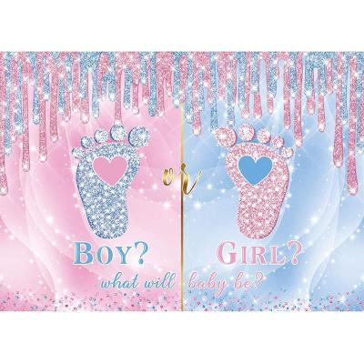 China Maijoeyy Little Kind Of Feet Bottom Footprints Revealing Birthday Party Boy Or Girl Decorating Her Party Supplies Pink Blue Glitter for sale