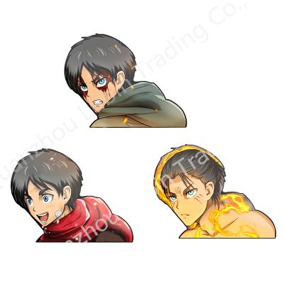 China Waterproof+Eco-friendly Attack on Titan 3D Motion Stickers Anime Decor Character Eren 3D Lenticular Sticker For Car Laptop Decor Gift for sale