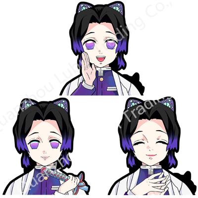 China Waterproof+Eco-friendly Demon Slayer Kimetsu Kochou Shinobu Cute Anime Girl Sticker No Yaiba Anime Move Waterproof Sticker Decals For Cars for sale