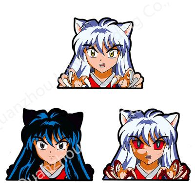 China New Design Waterproof+Eco-friendly Inuyasha 3D Lenticular Stickers Anime Changing Flip Adhesive Car Sticker for sale