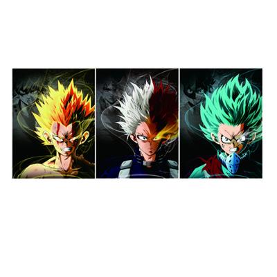 China Newest Design Eco Friendly Anime DB Lenticular Posters 2 Characters Changing Situations Manga 3D Flip Poster Wall Decor for sale